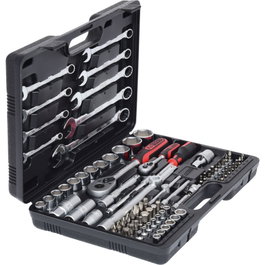 KS Tools Juego de llaves de vaso 1/4 + 1/2, 82 piezas