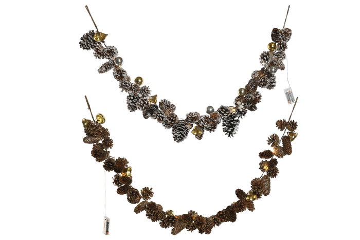DKD Home Decor Guirnalda Navidad Led Piña Dorado Plateado Natural 8 x 120 x 8 cm (2 Unidades) DKD Home Decor Guirnalda Navidad Led Piña Dorado Plateado Natural 8 x 120 x 8 cm (2 Unidades)