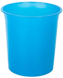 Papelera Plastico Cerrada 16 Litros Traslucido Azul