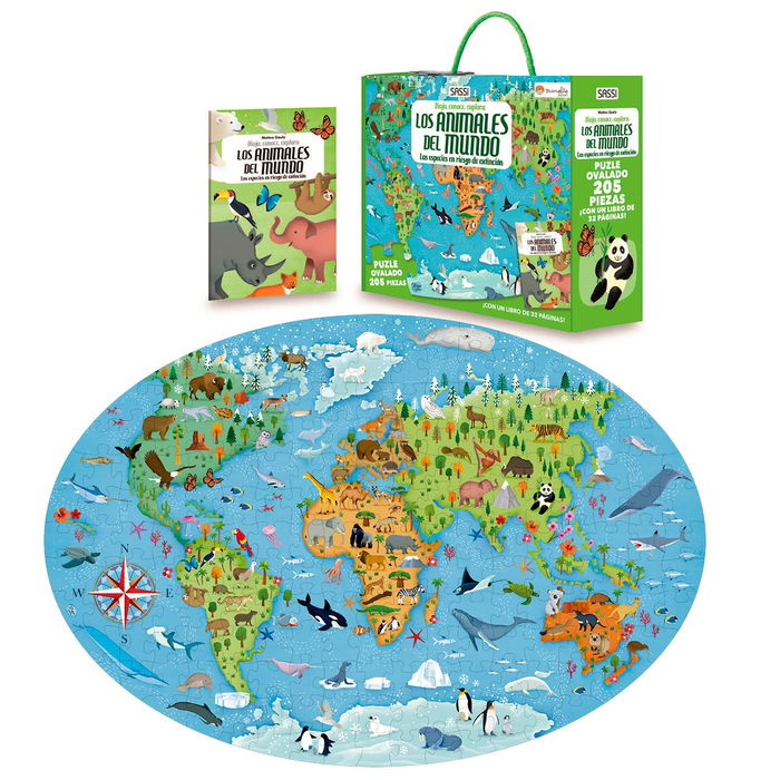 Manolito Books Puzzle 205 Piezas Animales Del Mundo 12719 +6 Años