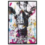 Home Deco Factory Cuadro Jirafa Grafitti Contemporain 60x90 cm con Marco Negro