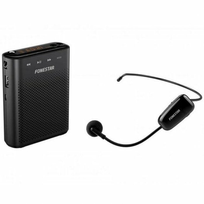 Fonestar ALTA-VOZ-W30 Amplificador Portátil 30W con Micrófono UHF, USB/MicroSD/MP3, Negro