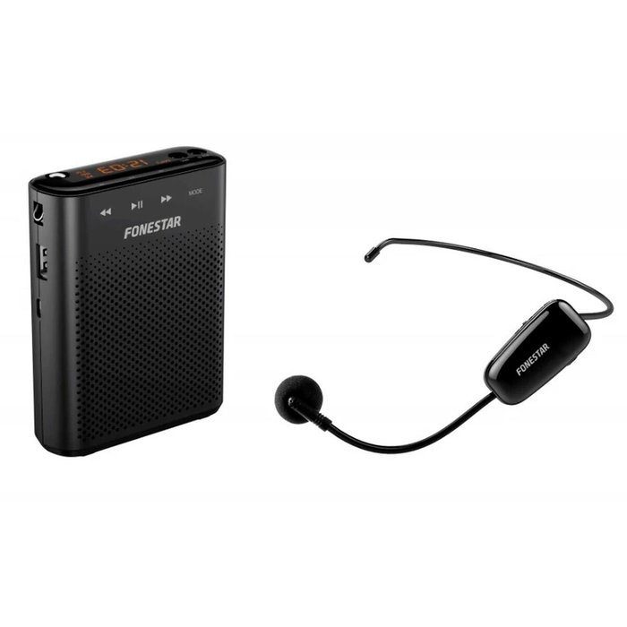 Fonestar ALTA-VOZ-W30 Amplificador Portátil 30W con Micrófono UHF, USB/MicroSD/MP3, Negro