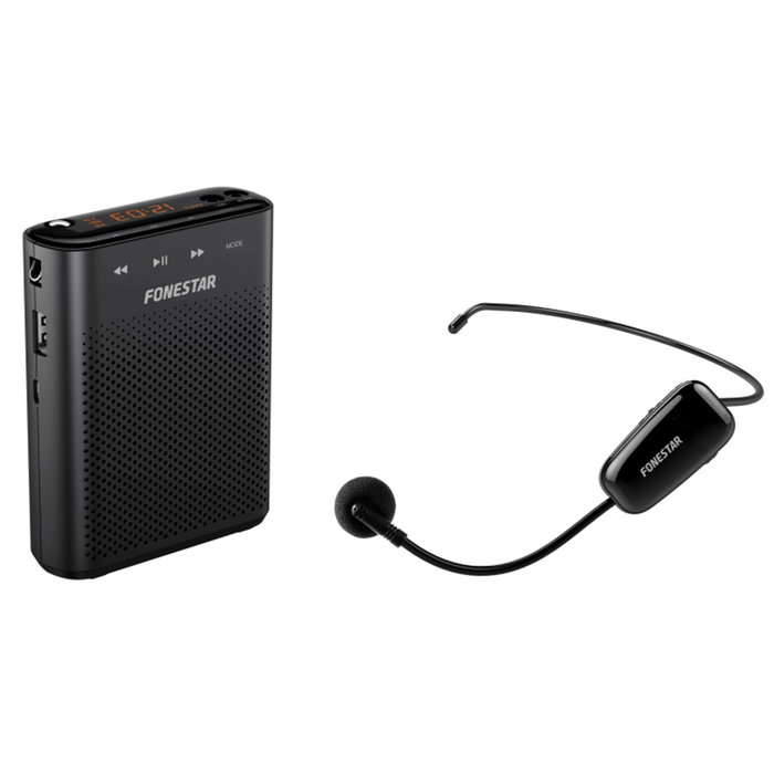 Fonestar ALTA-VOZ-W30 Amplificador Portátil 30W con Micrófono UHF, USB/MicroSD/MP3, Negro