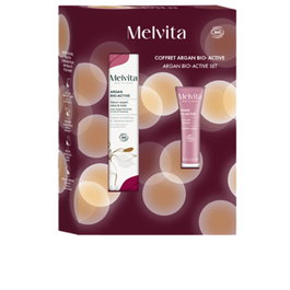 Melvita Argan Bio-Active Estuche 2 pz - Serum Facial 30 ml + Crema 15 ml con Aceite de Argán Microbiótico para Hidratación y Firmeza