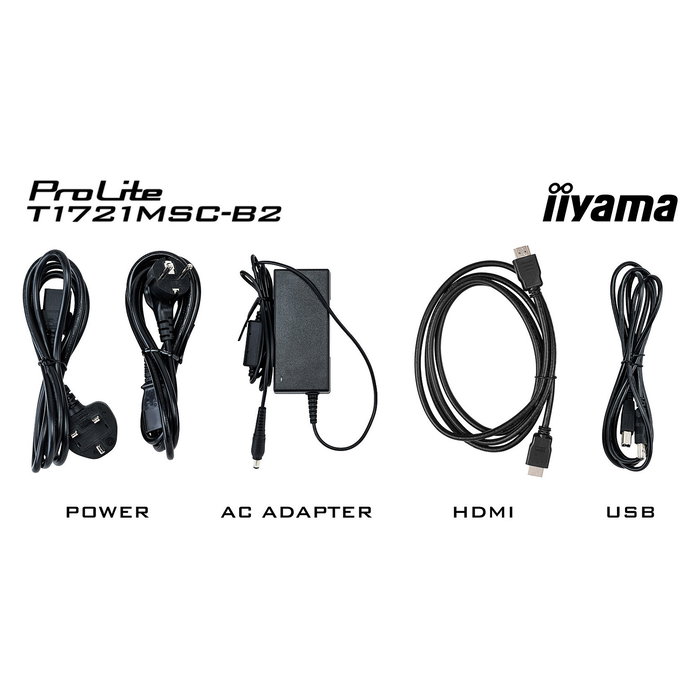 Iiyama ProLite T1721MSC-B2 - Monitor táctil de 17" (43 cm) 5:4 con pantalla LED SXGA 1280x1024, 5 ms, 10 puntos táctiles, HDMI, VGA, altavoces, negro, montaje VESA 100x100