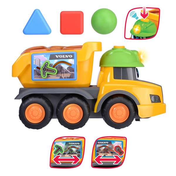 Smoby Camión Harry ABC de 30 cm con Sonidos y Luces, para niños de +12 meses, Idioma Español y Portugués