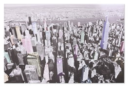DKD Home Decor Cuadro Lienzo Purpurina New York 150x100 cm Multicolor