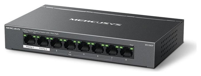 Mercusys MS108GP Switch Gestionado de 8 Puertos Gigabit con 7 Puertos PoE+ Mercusys MS108GP Switch Gestionado de 8 Puertos Gigabit con 7 Puertos PoE+