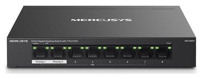 Mercusys MS108GP Switch Gestionado de 8 Puertos Gigabit con 7 Puertos PoE+ Mercusys MS108GP Switch Gestionado de 8 Puertos Gigabit con 7 Puertos PoE+