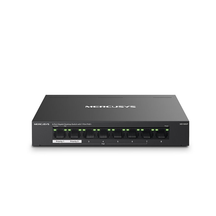 Mercusys MS108GP Switch Gestionado de 8 Puertos Gigabit con 7 Puertos PoE+ Mercusys MS108GP Switch Gestionado de 8 Puertos Gigabit con 7 Puertos PoE+