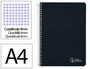 Liderpapel Cuaderno Espiral A4 Witty Tapa Dura Negro 80 Hojas 90g Cuadro 4mm