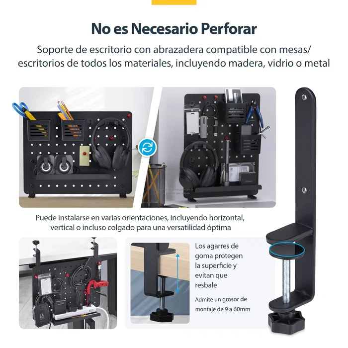 Startech.com 1612b-desk-pegboard Juego de organizadores para escritorio, 1 pieza