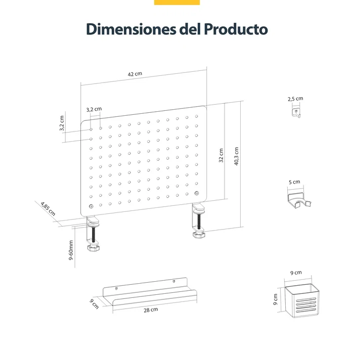 Startech.com 1612b-desk-pegboard Juego de organizadores para escritorio, 1 pieza