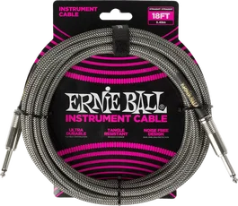 Ernieball Cable Instrumento Trenzado Jack-Jack Ss 5,5 M Plata