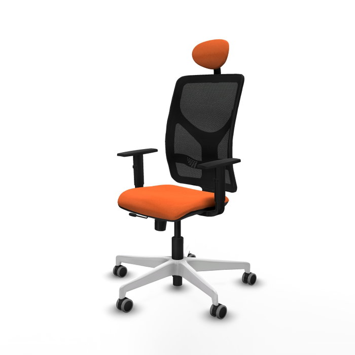 PIQUERAS Y CRESPO Silla de oficina Motilla con Mecanismo Sincro/Traslack Naranja y Negro