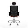 PIQUERAS Y CRESPO Silla de oficina Motilla con Mecanismo Sincro/Traslack Naranja y Negro
