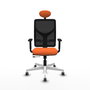 PIQUERAS Y CRESPO Silla de oficina Motilla con Mecanismo Sincro/Traslack Naranja y Negro