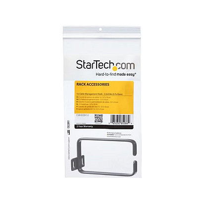 StarTech Anillo-Gancho de Gestión de Cables para Rack de Servidor Vertical 1U, 5.7x10 cm (2.2x3.9 pulgadas), para Organización de Cableado