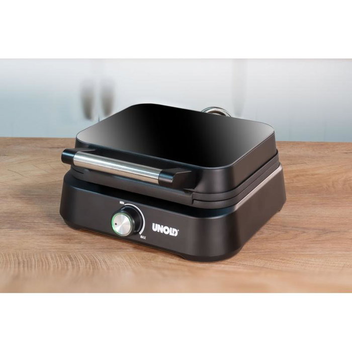 Unold Máquina para Gofres Belgas Brussels - Negro Schwarz, Modelo 48275 Unold Máquina para Gofres Belgas Brussels - Negro Schwarz, Modelo 48275