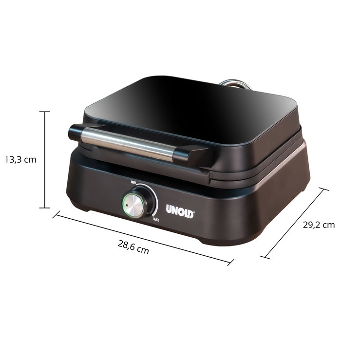 UNOLD 48275 Wafflera para Waffles de Bruselas Belgas - Doble / 2 Waffles Simultáneos
