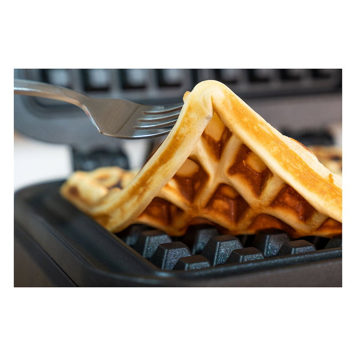 UNOLD 48275 Wafflera para Waffles de Bruselas Belgas - Doble / 2 Waffles Simultáneos