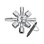 Knipex 00 11 01 TwinKey Llave Universal de 10 Bocas, Acero Inoxidable, para Círculo, Semicircular, Cuadrado y Triángulo 3-12 mm