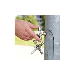 Knipex 00 11 01 TwinKey Llave Universal de 10 Bocas, Acero Inoxidable, para Círculo, Semicircular, Cuadrado y Triángulo 3-12 mm