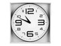 Giftdecor Reloj Redondo 50 cm Números Grandes Plástico y Vidrio Plástico Negro y Plata (Set de 6)