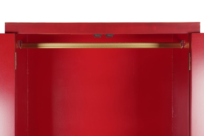 DKD Home Decor Armario Rojo 85.5 x 50.5 x 186.2 cm Madera Abeto y MDF DKD Home Decor Armario Rojo 85.5 x 50.5 x 186.2 cm Madera Abeto y MDF