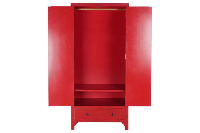 DKD Home Decor Armario Rojo 85.5 x 50.5 x 186.2 cm Madera Abeto y MDF DKD Home Decor Armario Rojo 85.5 x 50.5 x 186.2 cm Madera Abeto y MDF