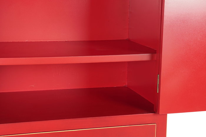 DKD Home Decor Armario Rojo 85.5 x 50.5 x 186.2 cm Madera Abeto y MDF DKD Home Decor Armario Rojo 85.5 x 50.5 x 186.2 cm Madera Abeto y MDF
