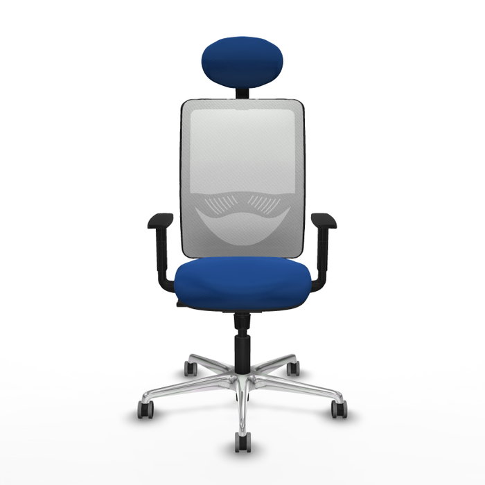 PIQUERAS Y CRESPO Silla de oficina Zulema con mecanismo Sincro, Azul y Blanco