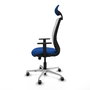 PIQUERAS Y CRESPO Silla de oficina Zulema con mecanismo Sincro, Azul y Blanco