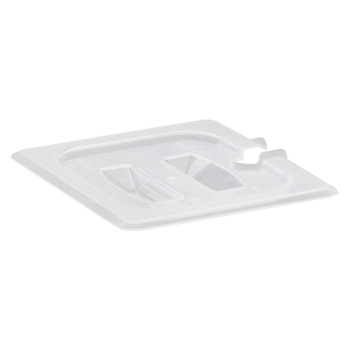 CAMBRO Tapa con muesca y asa GN 1/6 - 16,2 x 17,6 cm - Blanco translúcido CAMBRO Tapa con muesca y asa GN 1/6 - 16,2 x 17,6 cm - Blanco translúcido