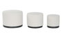 DKD Home Decor Reposapiés Scandi Blanco Negro Set de 3 Unidades 60 x 45 x 60 cm