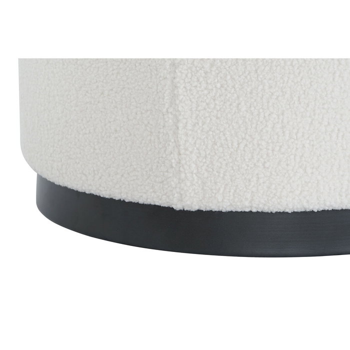 DKD Home Decor Set de 3 Reposapiés Borreguito Blanco y Negro