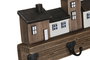 DKD Home Decor Perchero de Pared Paulownia y Metal con Diseño de Casas