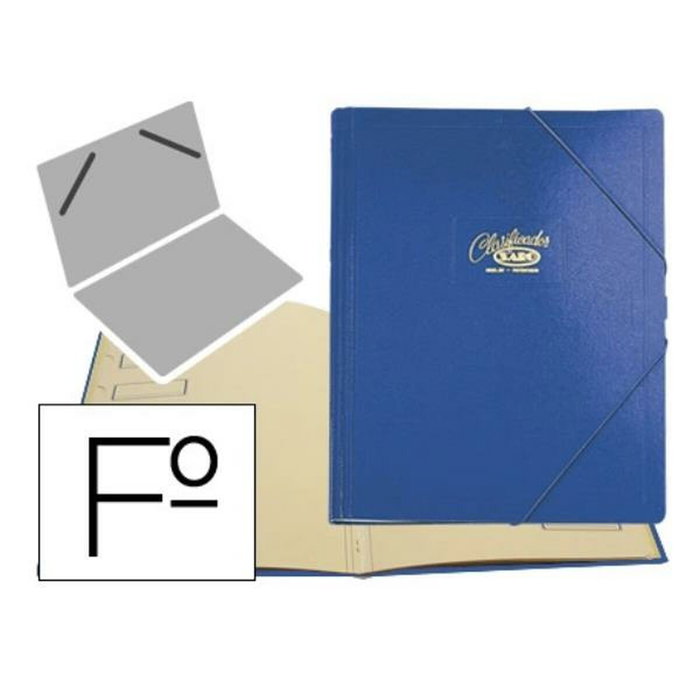Saro Carpeta clasificador cartón compacto folio azul 12 departamentos Saro Carpeta clasificador cartón compacto folio azul 12 departamentos
