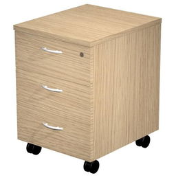 Artexport Cajonera Presto 3 Cajones con Ruedas Guías Metálicas Cerradura Roble Desmontada