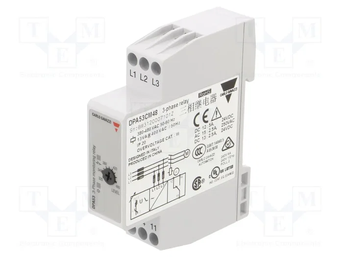 CARLO GAVAZZI DPA53CM48 Relé de monitorización de tensión SPDT CARLO GAVAZZI DPA53CM48 Relé de monitorización de tensión SPDT