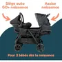 Bambisol BAM3159059052847 Cochecito Doble Gemelo, Silla de Coche I-Size, 4 Ruedas - Negro