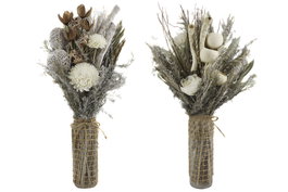 DKD Home Decor Ramo de Flores Secas y Cristal 20x20x50 Surtido de 2