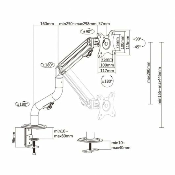 Aisens Soporte de Mesa ECO Contrapeso Giratorio e Inclinable para Monitor/TV 17-32 Pulgadas Negro Aisens Soporte de Mesa ECO Contrapeso Giratorio e Inclinable para Monitor/TV 17-32 Pulgadas Negro