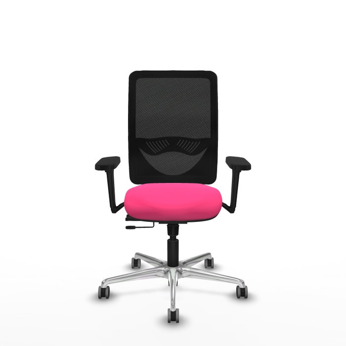 PIQUERAS Y CRESPO Silla de oficina Zulema Rosa y Negro con Brazos 3D