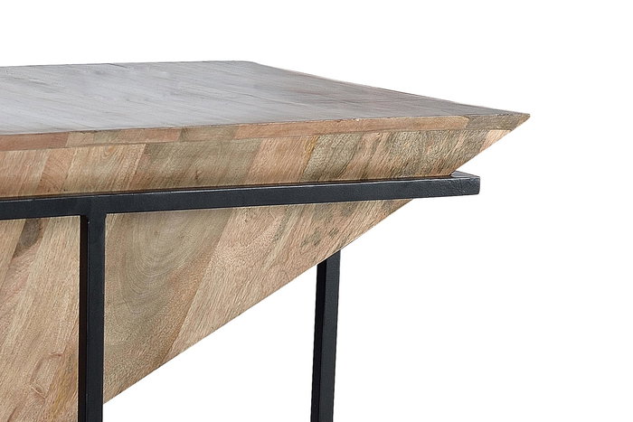 Giner y Colomer Mesa de Centro de Madera de Mango y Metal 100 cm Natural