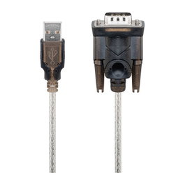 Goobay 95435 Convertidor USB a RS-232 Serie, 1,5m, Transparente, USB 2.0 Macho (Tipo A) a D-SUB Macho (9 pines)