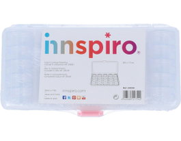 Innspiro Set de caja plástico de 5 compartimentos transparente con botes apilables 19x8x4cm