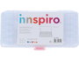 Innspiro Set de caja plástico de 5 compartimentos transparente con botes apilables 19x8x4cm