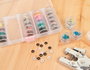 Innspiro Set de caja plástico de 5 compartimentos transparente con botes apilables 19x8x4cm